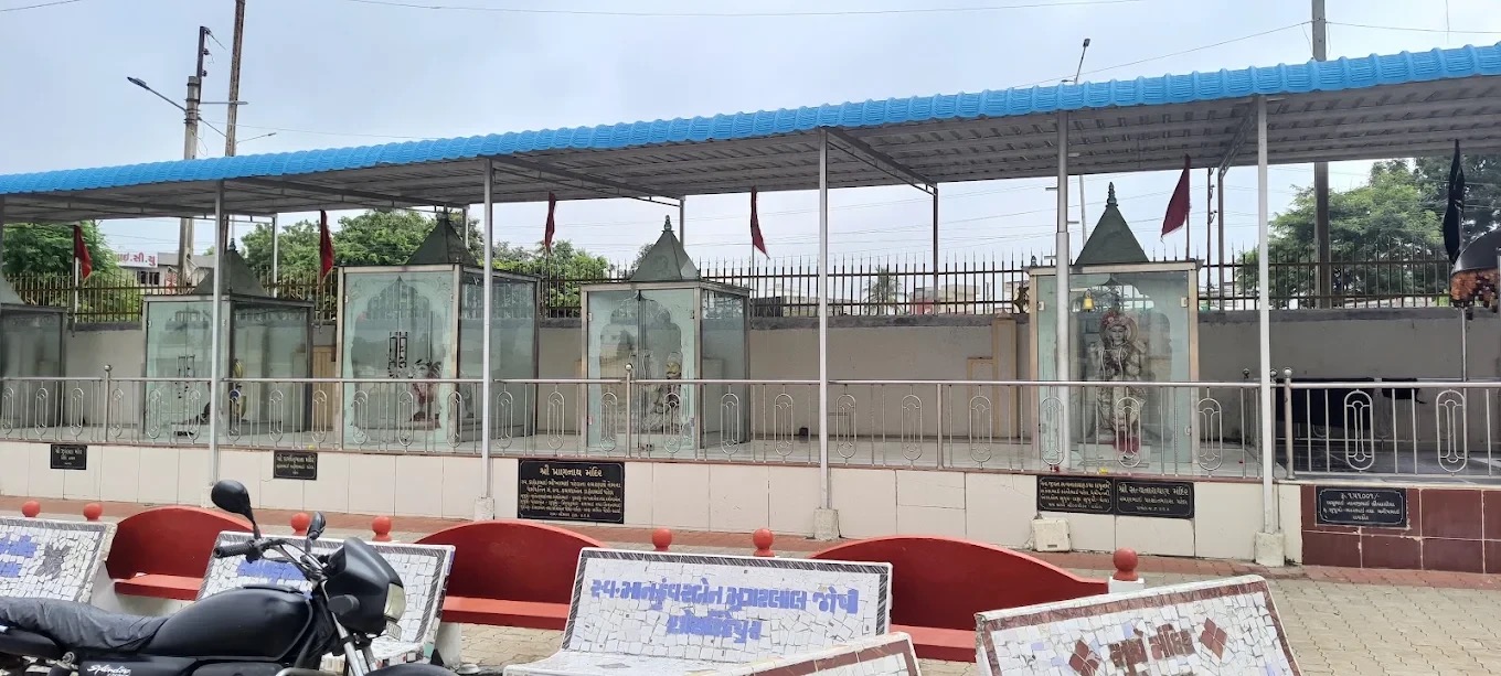 Row of small subsidiary shrines within the temple complex